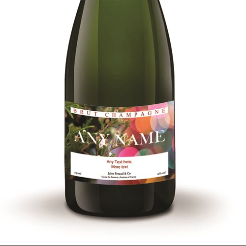 Personalised Champagne - Xmas 1 Label - Delivered to Your Door